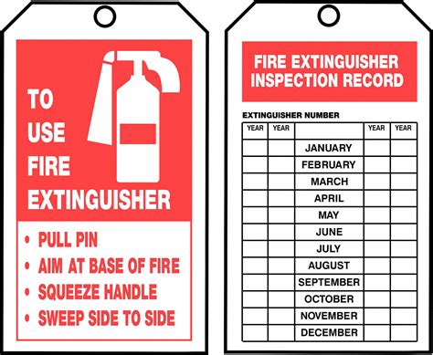Fire Extinguisher Tags Printable